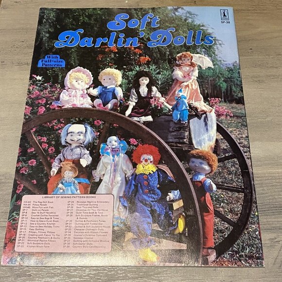 Vintage Soft Darlin' Doll Sculpture Rag Sewing Pattern Book UNCUT 17 Dolls 80s - Picture 6 of 7
